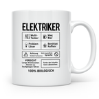 Elektriker Tasse lustig Spruch Kaffee Bier Geschenk für Elek – Weiß [farbe:weiß]
