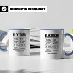 Elektriker Tasse lustig Spruch Kaffee Bier Geschenk für Elek – Blau [farbe:blau]