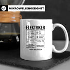 Elektriker Tasse lustig Spruch Kaffee Bier Geschenk für Elek – Weiß [farbe:weiß]