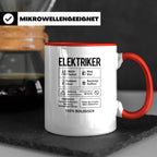 Elektriker Tasse lustig Spruch Kaffee Bier Geschenk für Elek – Rot [farbe:rot]