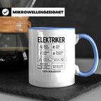 Elektriker Tasse lustig Spruch Kaffee Bier Geschenk für Elek – Blau [farbe:blau]