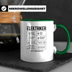 Elektriker Tasse lustig Spruch Kaffee Bier Geschenk für Elek – Grün [farbe:grün]