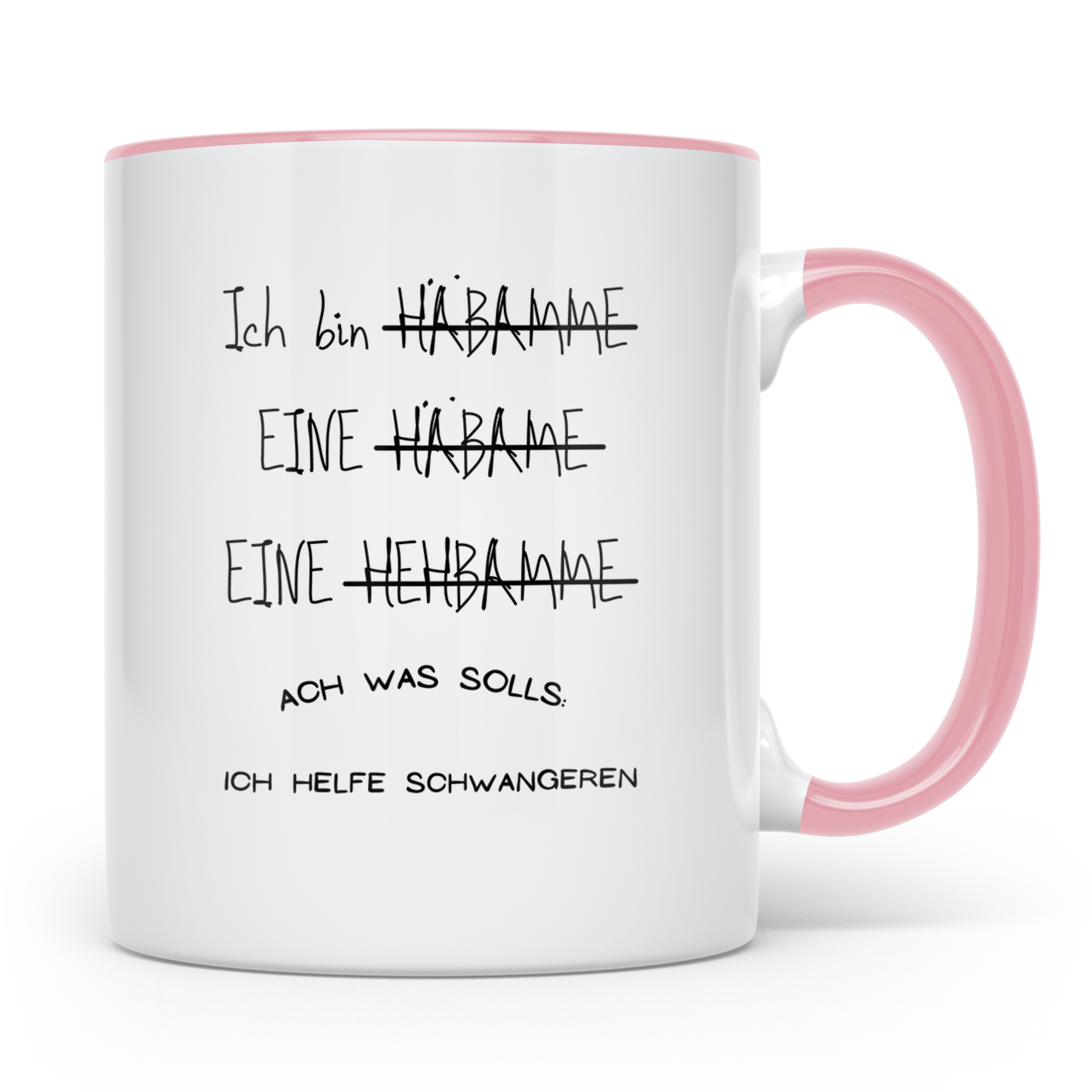 Hebamme Tasse lustig mit Spruch, Geschenk für Geburtshelferi – Rosa [farbe:rosa]