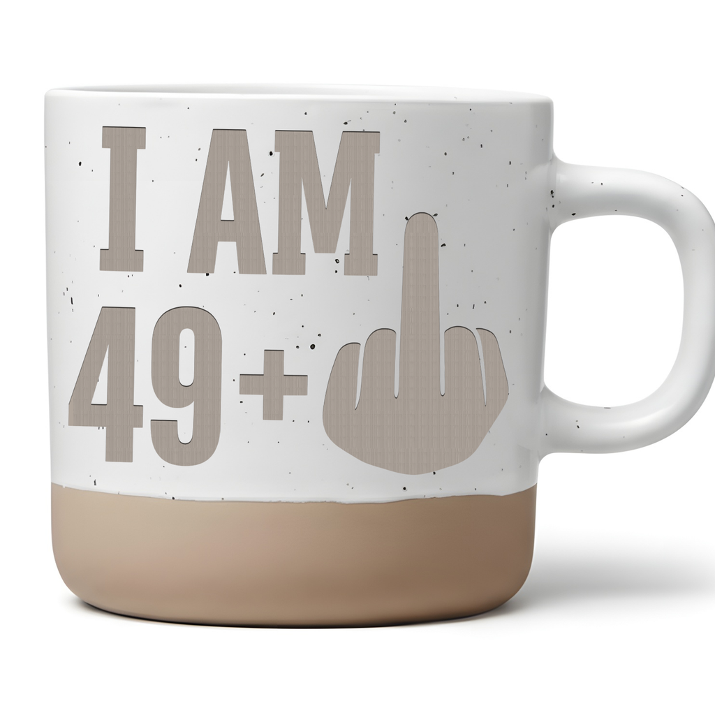 Lustige 50 Geburtstag Tasse I Am 49 Plus Mittelfinger Kaffeebecher Ges – Bild 1