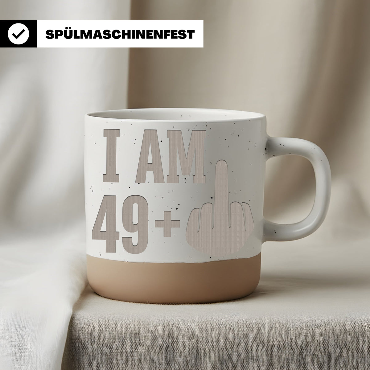 Lustige 50 Geburtstag Tasse I Am 49 Plus Mittelfinger Kaffeebecher Ges – Bild 3