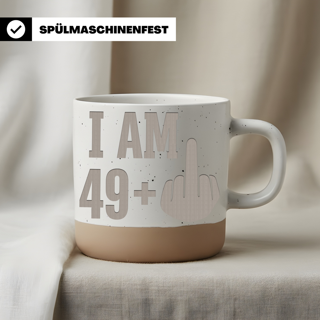 Lustige 50 Geburtstag Tasse I Am 49 Plus Mittelfinger Kaffeebecher Ges – Bild 3