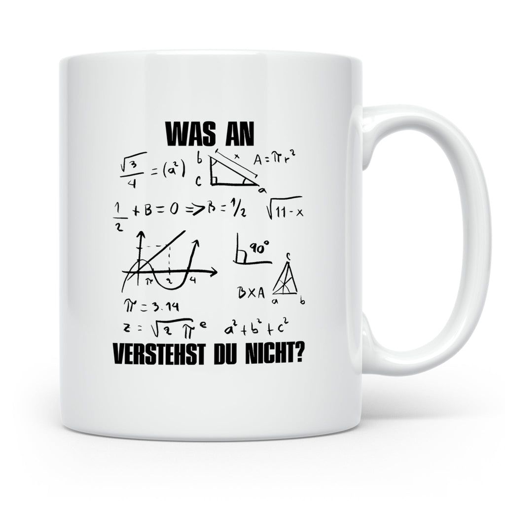 Mathe Tasse Was verstehst du nicht? Lustiger Spruch für Math – Weiß [farbe:weiß]