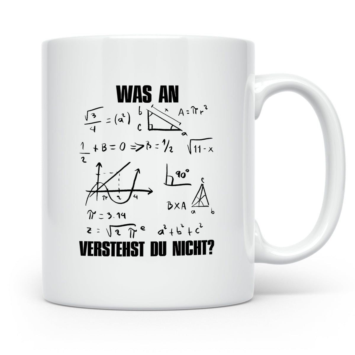 Mathe Tasse Was verstehst du nicht? Lustiger Spruch für Math – Weiß [farbe:weiß]