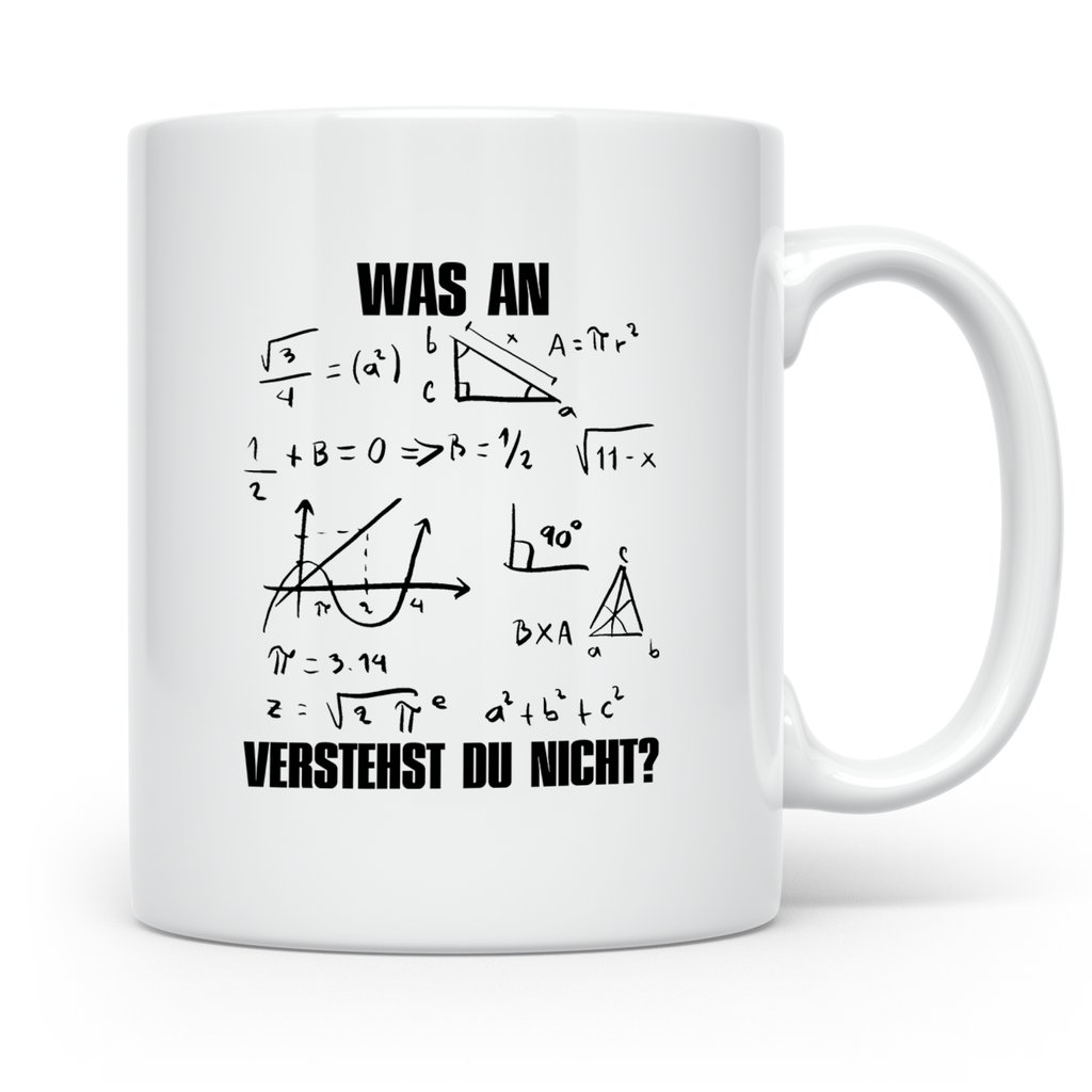 Mathe Tasse Was verstehst du nicht? Lustiger Spruch für Math – Weiß [farbe:weiß]