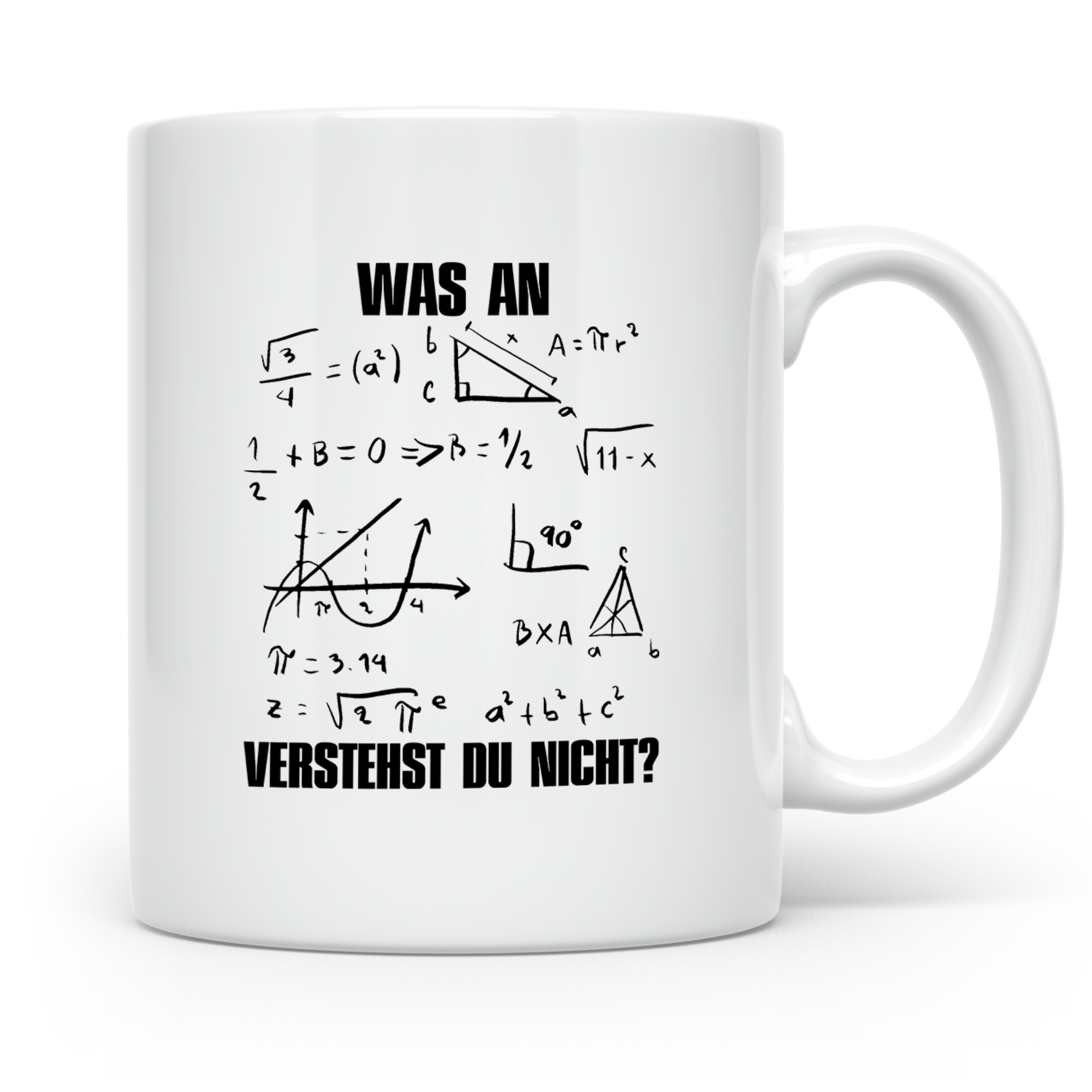 Mathe Tasse Was verstehst du nicht? Lustiger Spruch für Math – Weiß [farbe:weiß]
