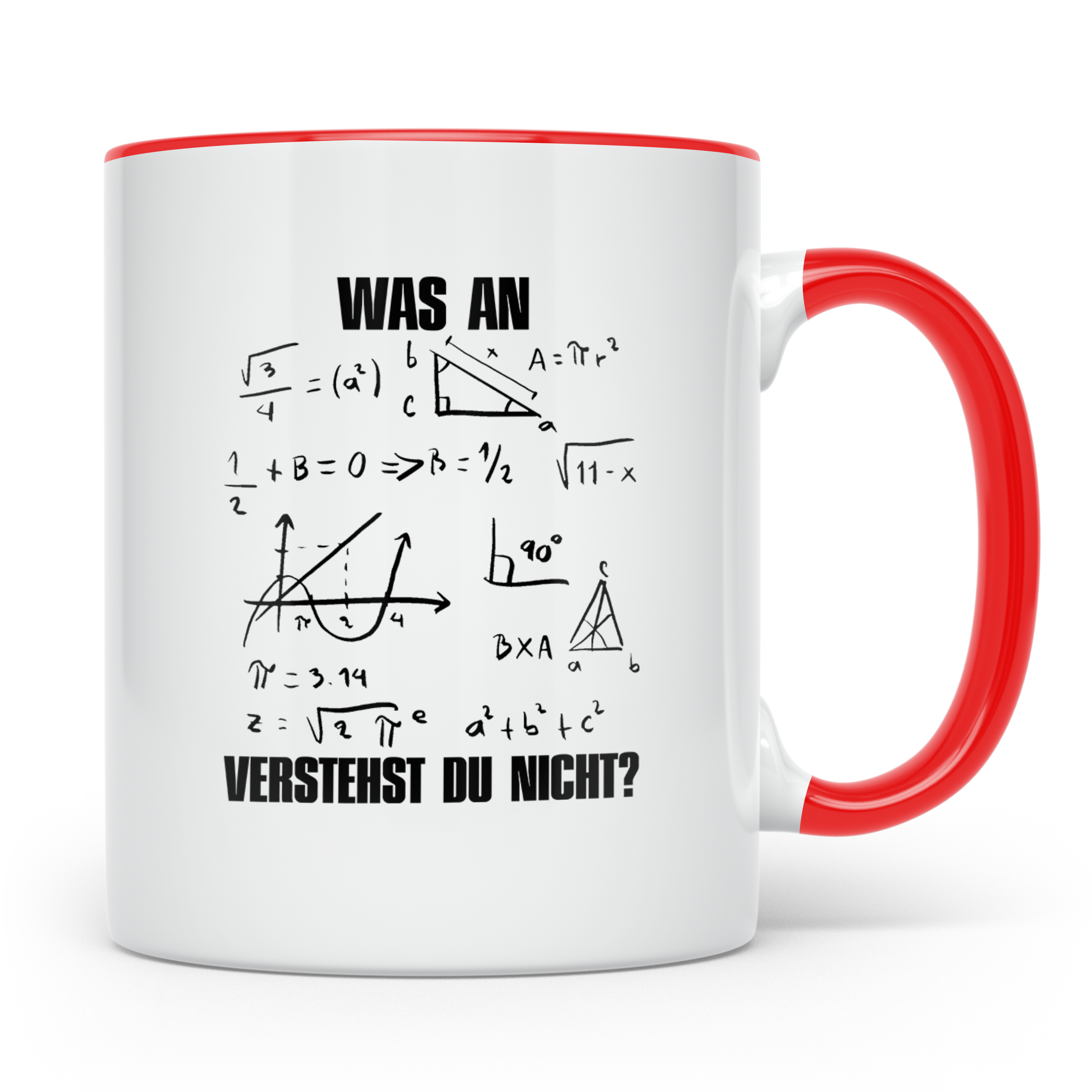 Mathe Tasse Was verstehst du nicht? Lustiger Spruch für Math – Rot [farbe:rot]