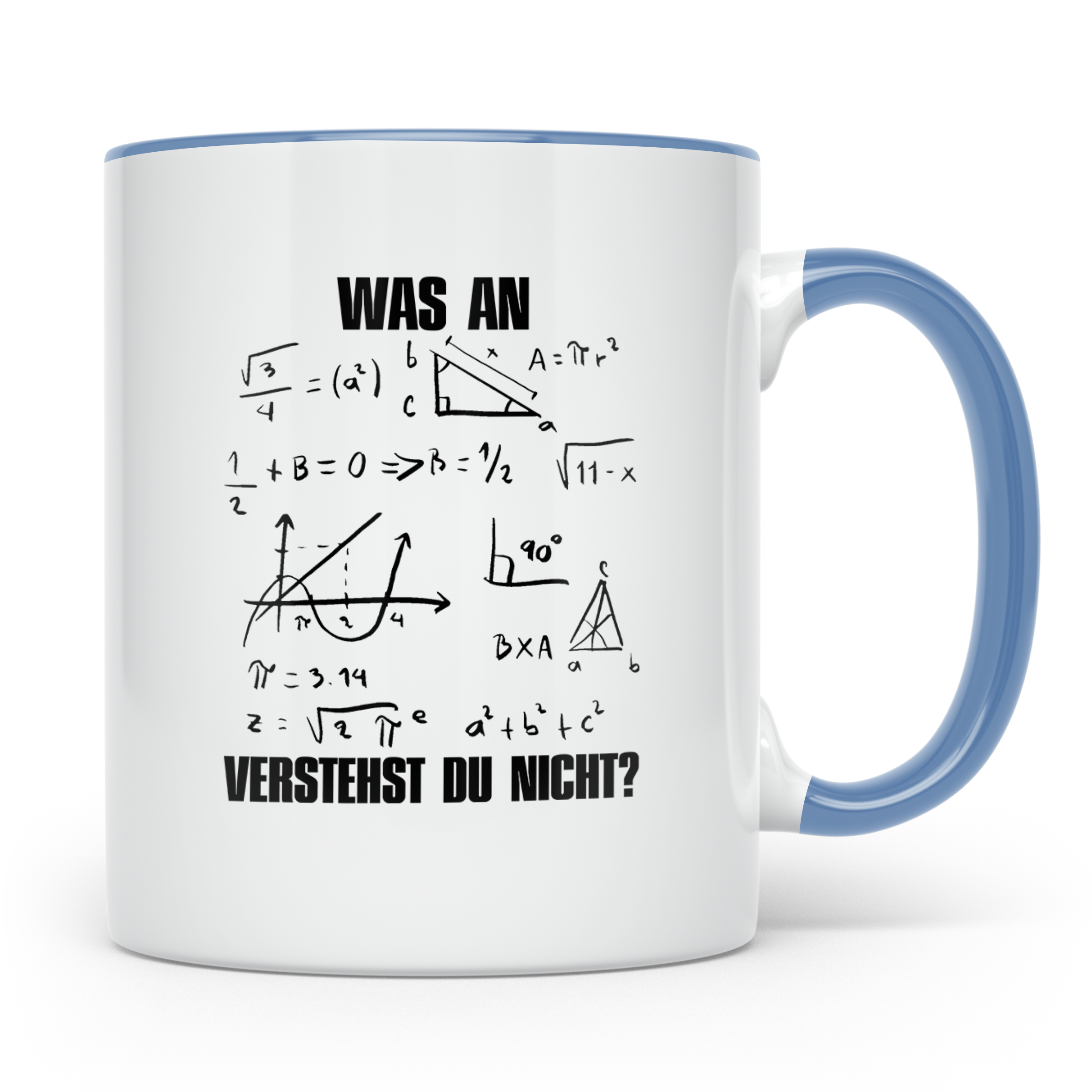Mathe Tasse Was verstehst du nicht? Lustiger Spruch für Math – Blau [farbe:blau]