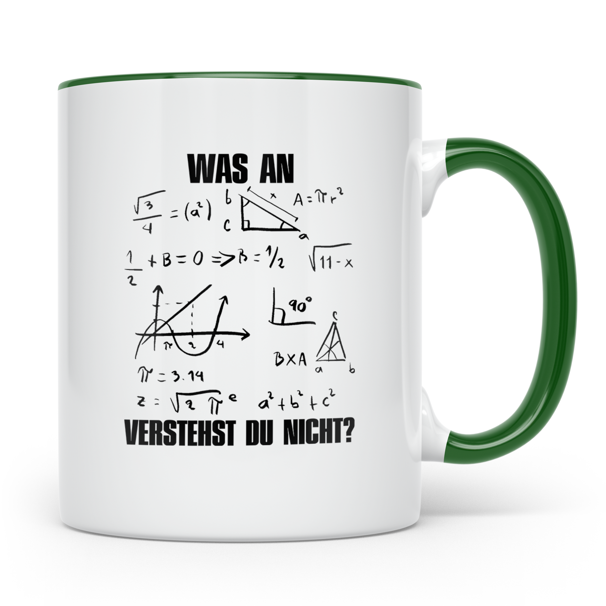 Mathe Tasse Was verstehst du nicht? Lustiger Spruch für Math – Grün [farbe:grün]