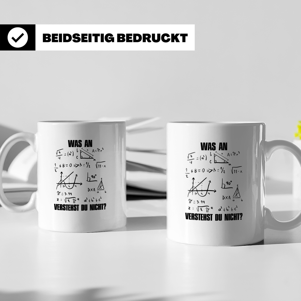 Mathe Tasse Was verstehst du nicht? Lustiger Spruch für Math – Weiß [farbe:weiß]