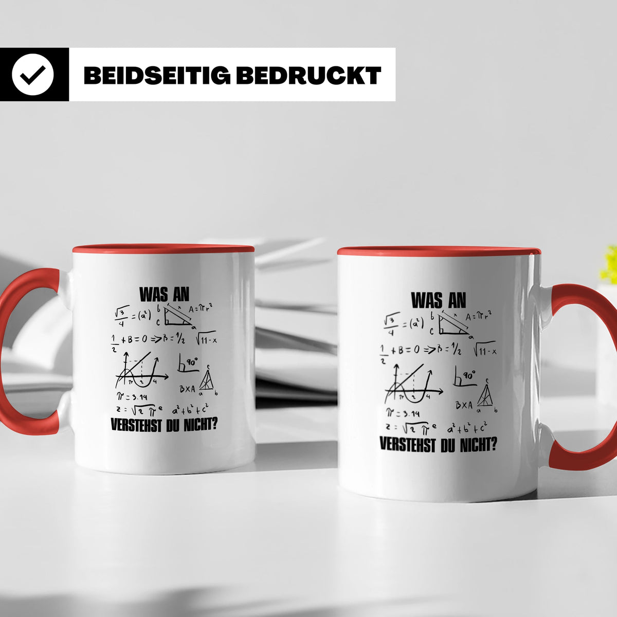Mathe Tasse Was verstehst du nicht? Lustiger Spruch für Math – Rot [farbe:rot]