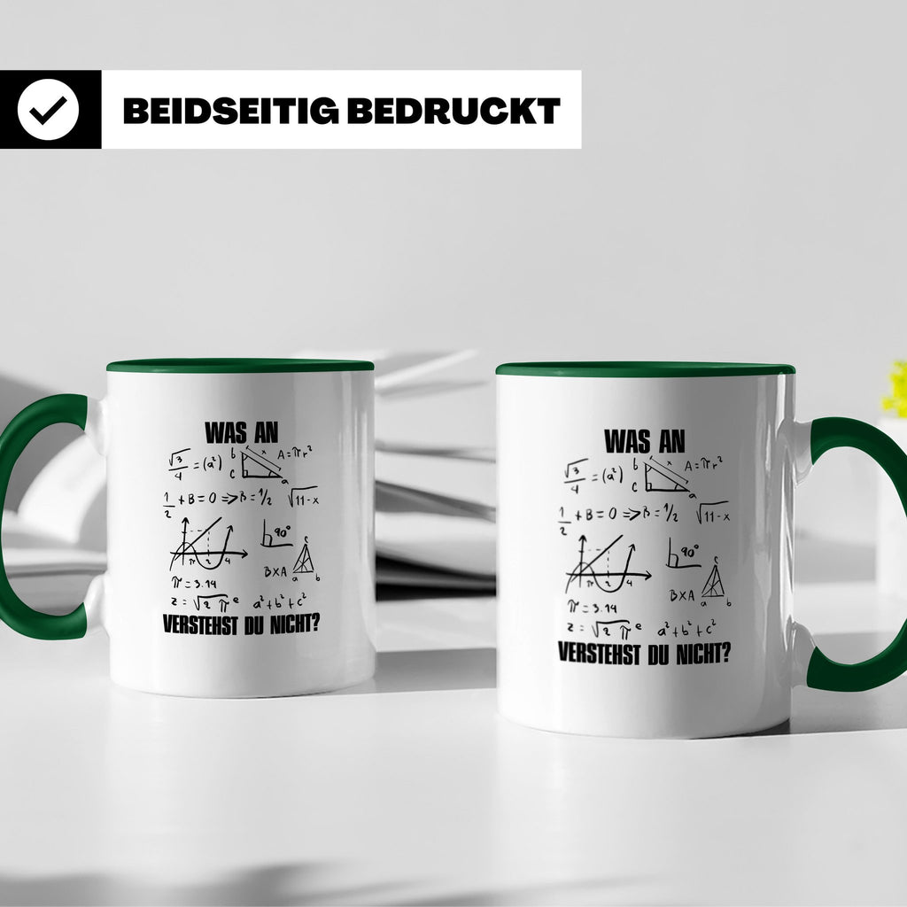Mathe Tasse Was verstehst du nicht? Lustiger Spruch für Math – Grün [farbe:grün]