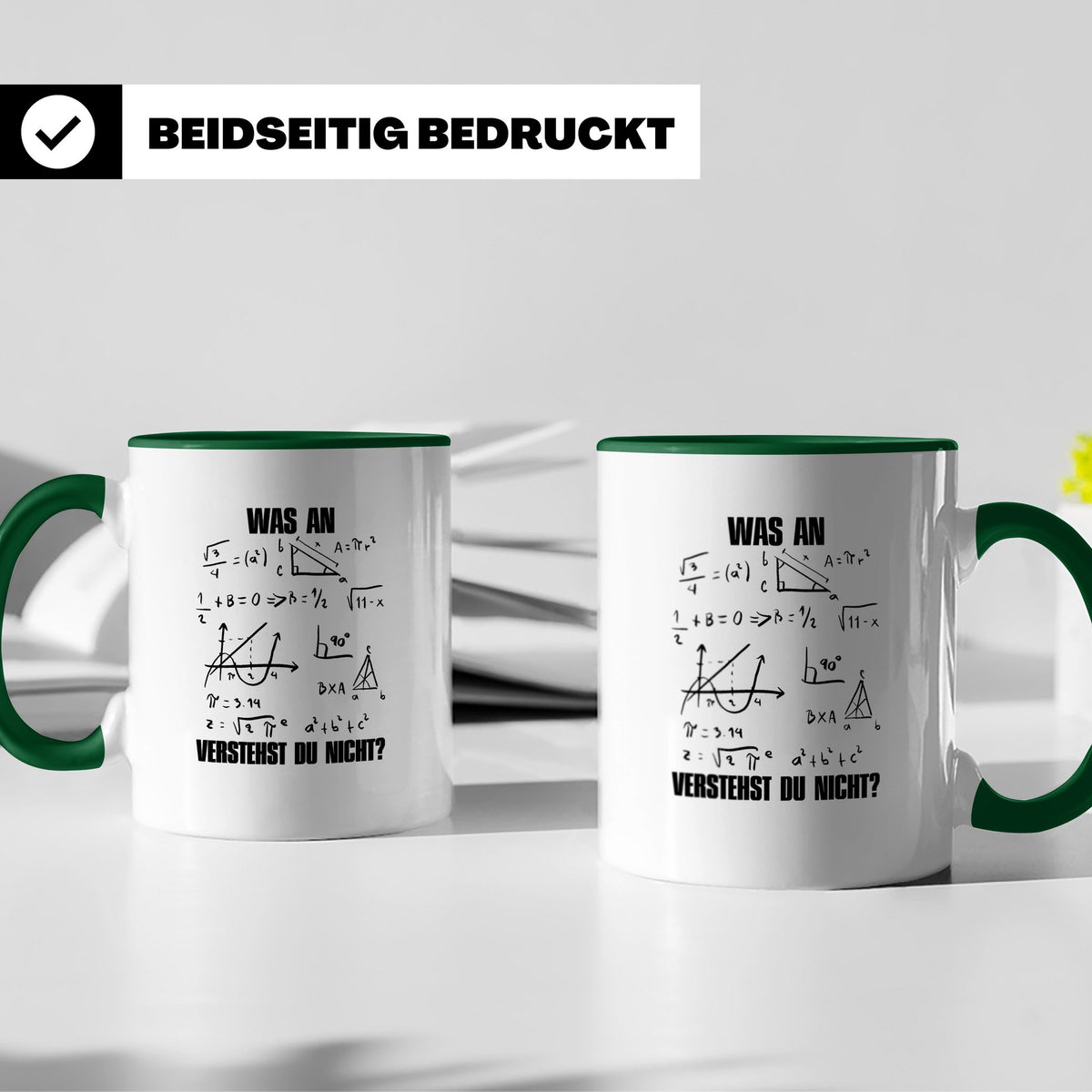 Mathe Tasse Was verstehst du nicht? Lustiger Spruch für Math – Grün [farbe:grün]