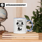 Jäger Tasse Problem Lösung lustiger Spruch Jagdgeschenk für  – Blau [farbe:blau]