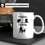 Jäger Tasse Problem Lösung lustiger Spruch Jagdgeschenk für  – Weiß [farbe:weiß]