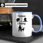 Jäger Tasse Problem Lösung lustiger Spruch Jagdgeschenk für  – Blau [farbe:blau]