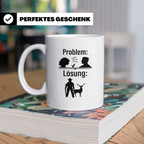 Jäger Tasse Problem Lösung lustiger Spruch Jagdgeschenk für  – Weiß [farbe:weiß]