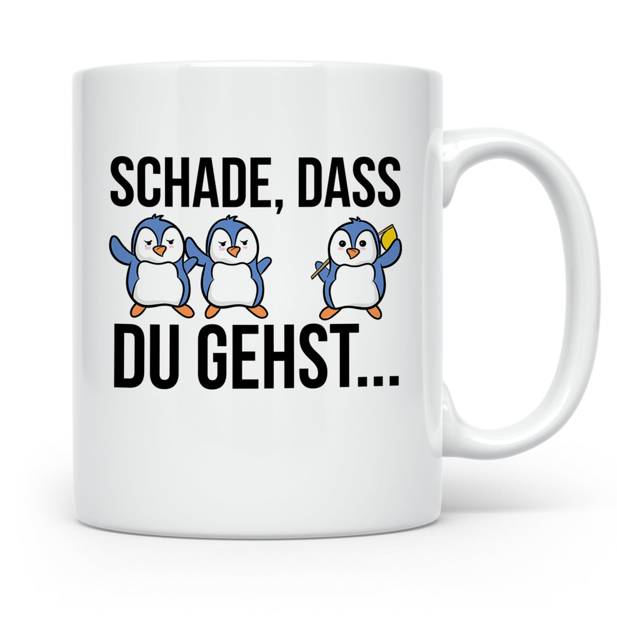 Abschiedstasse Pinguin für Kollege bei Jobwechsel Kündigung  – Weiß [farbe:weiß]