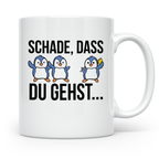 Abschiedstasse Pinguin für Kollege bei Jobwechsel Kündigung  – Weiß [farbe:weiß]