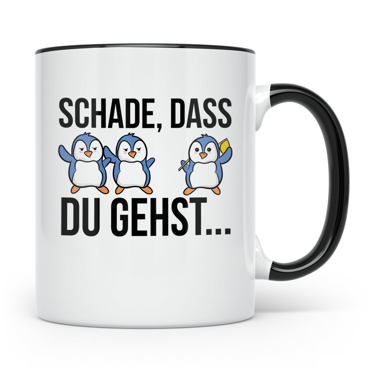 Abschiedstasse Pinguin für Kollege bei Jobwechsel Kündigung  – Schwarz [farbe:schwarz]