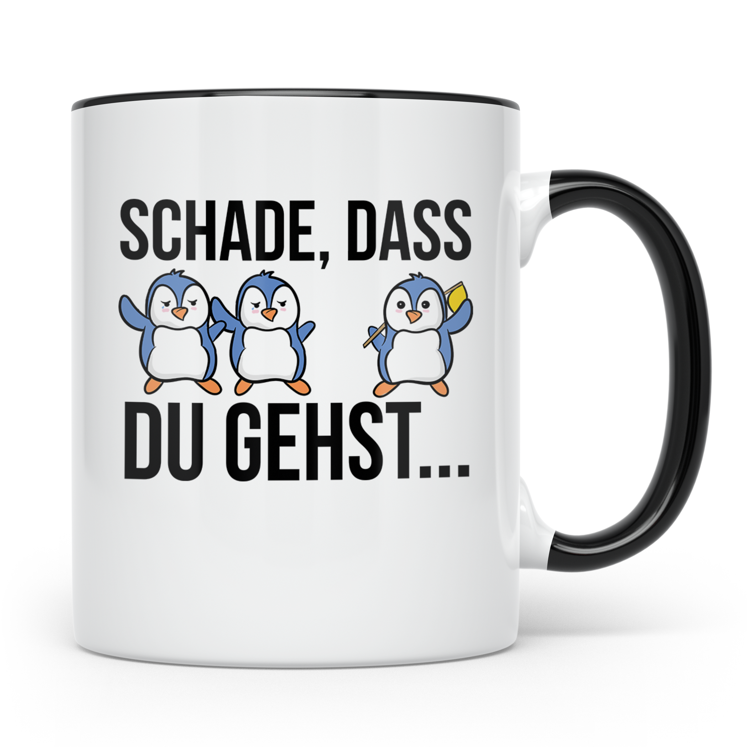 Abschiedstasse Pinguin für Kollege bei Jobwechsel Kündigung  – Schwarz [farbe:schwarz]