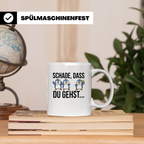 Abschiedstasse Pinguin für Kollege bei Jobwechsel Kündigung  – Weiß [farbe:weiß]