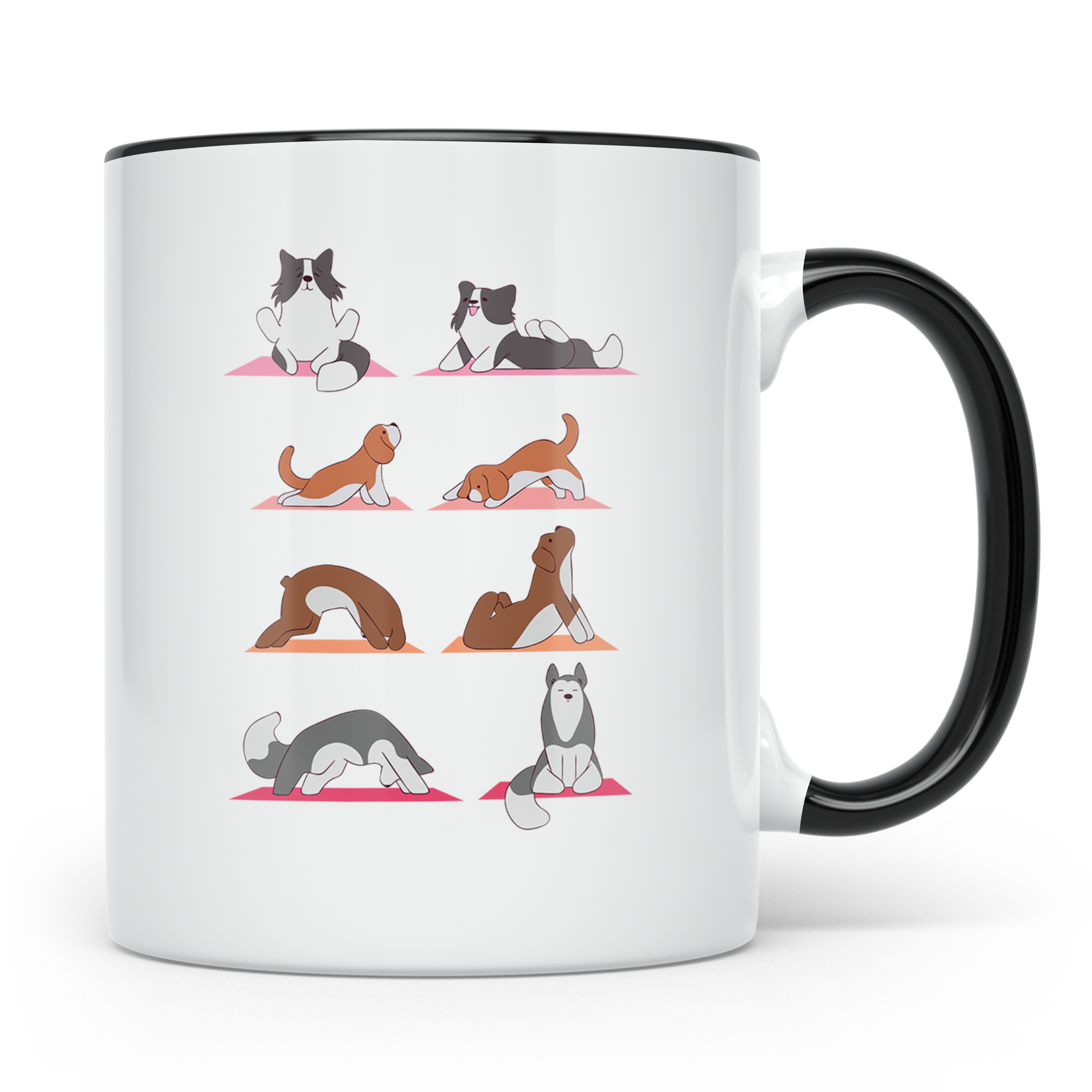 Hund Yoga Tasse lustig mit Doga Motiv für Yogis & Hundeliebh – Schwarz [farbe:schwarz]