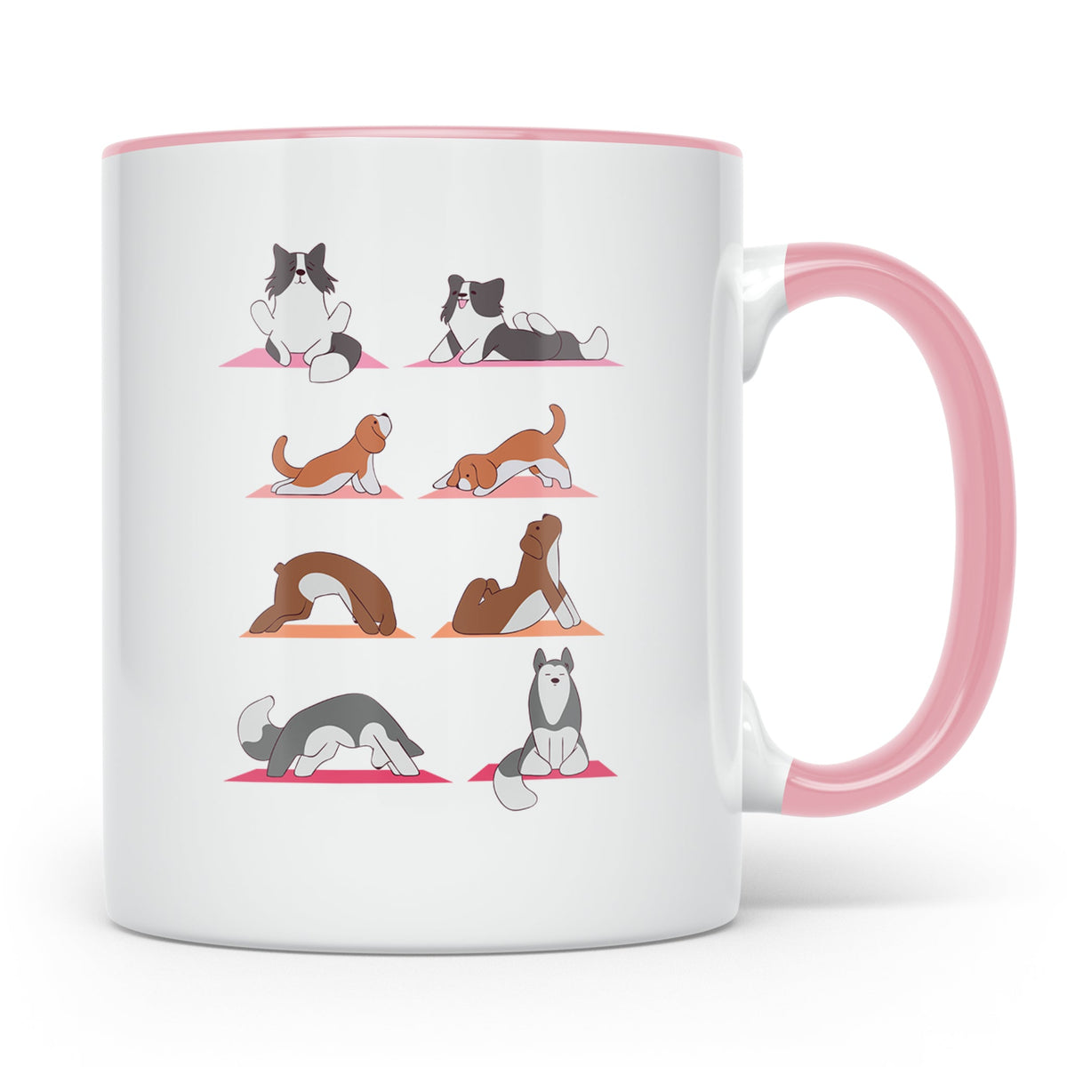 Hund Yoga Tasse lustig mit Doga Motiv für Yogis & Hundeliebh – Rosa [farbe:rosa]