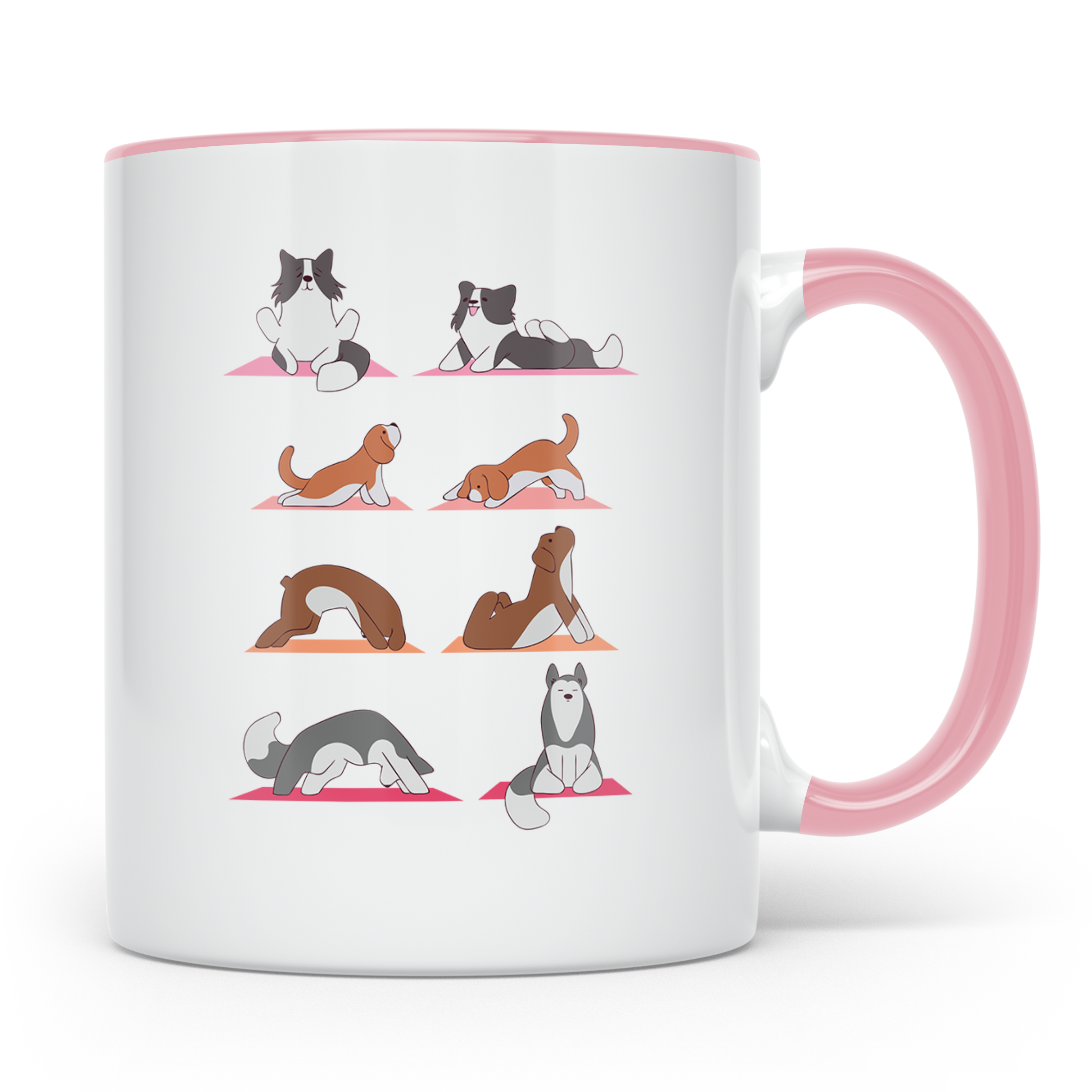 Hund Yoga Tasse lustig mit Doga Motiv für Yogis & Hundeliebh – Rosa [farbe:rosa]