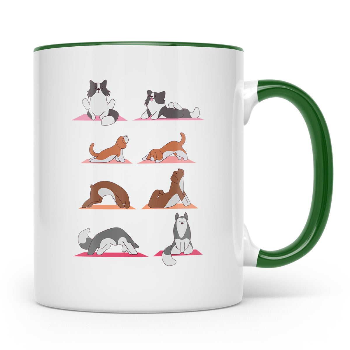 Hund Yoga Tasse lustig mit Doga Motiv für Yogis & Hundeliebh – Grün [farbe:grün]
