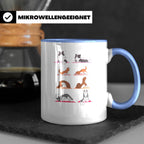 Hund Yoga Tasse lustig mit Doga Motiv für Yogis & Hundeliebh – Blau [farbe:blau]