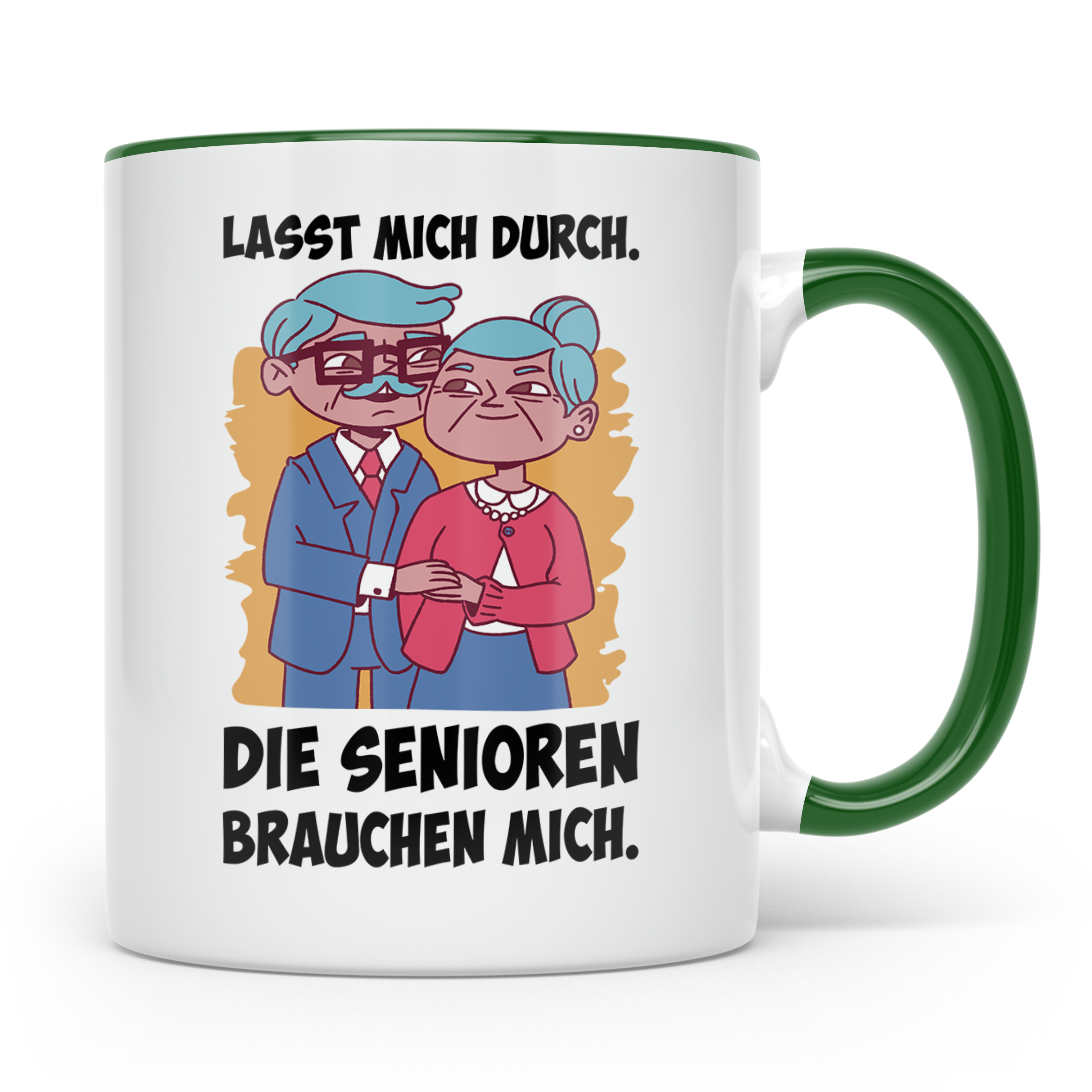 Altenpfleger Tasse mit Spruch 'Lasst mich durch die Senioren – Grün [farbe:grün]