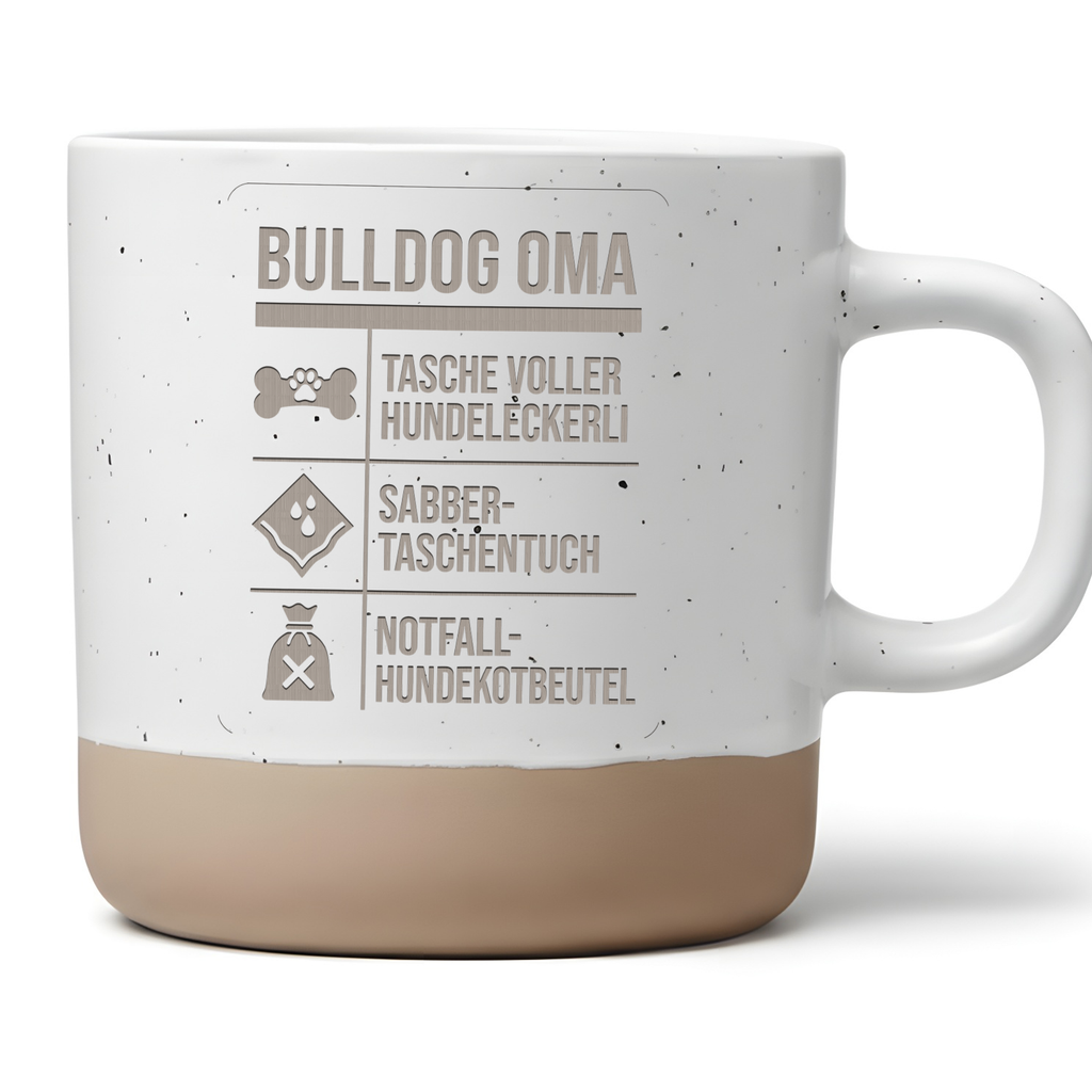 Bulldog Oma Tasse Geschenk für Hundeoma Kaffeebecher Lustige Hundemoti – Bild 1
