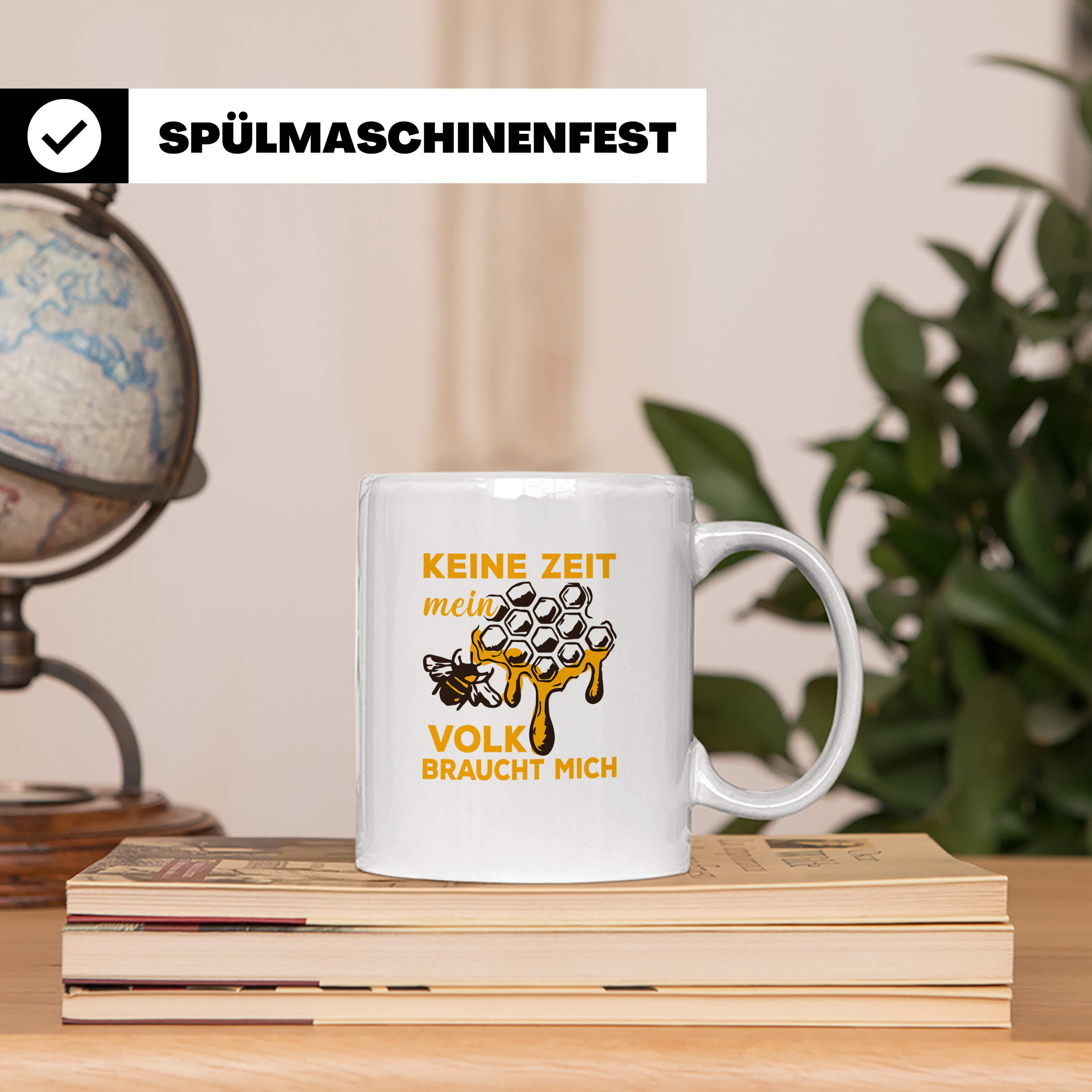 Imker Tasse mit Spruch Keine Zeit mein Volk braucht mich | G – Weiß [farbe:weiß]