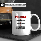 Polizist Tasse mit lustigem Spruch §1-3, Geschenk für Polize – Weiß [farbe:weiß]
