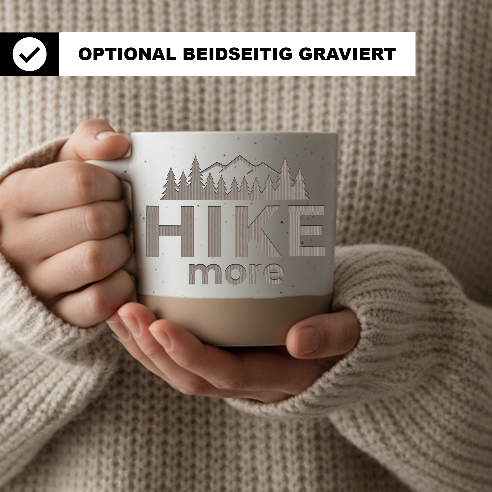 Wandern Tasse Hike More Geschenk für Wanderer Kaffeebecher Berge Outdo – Bild 2