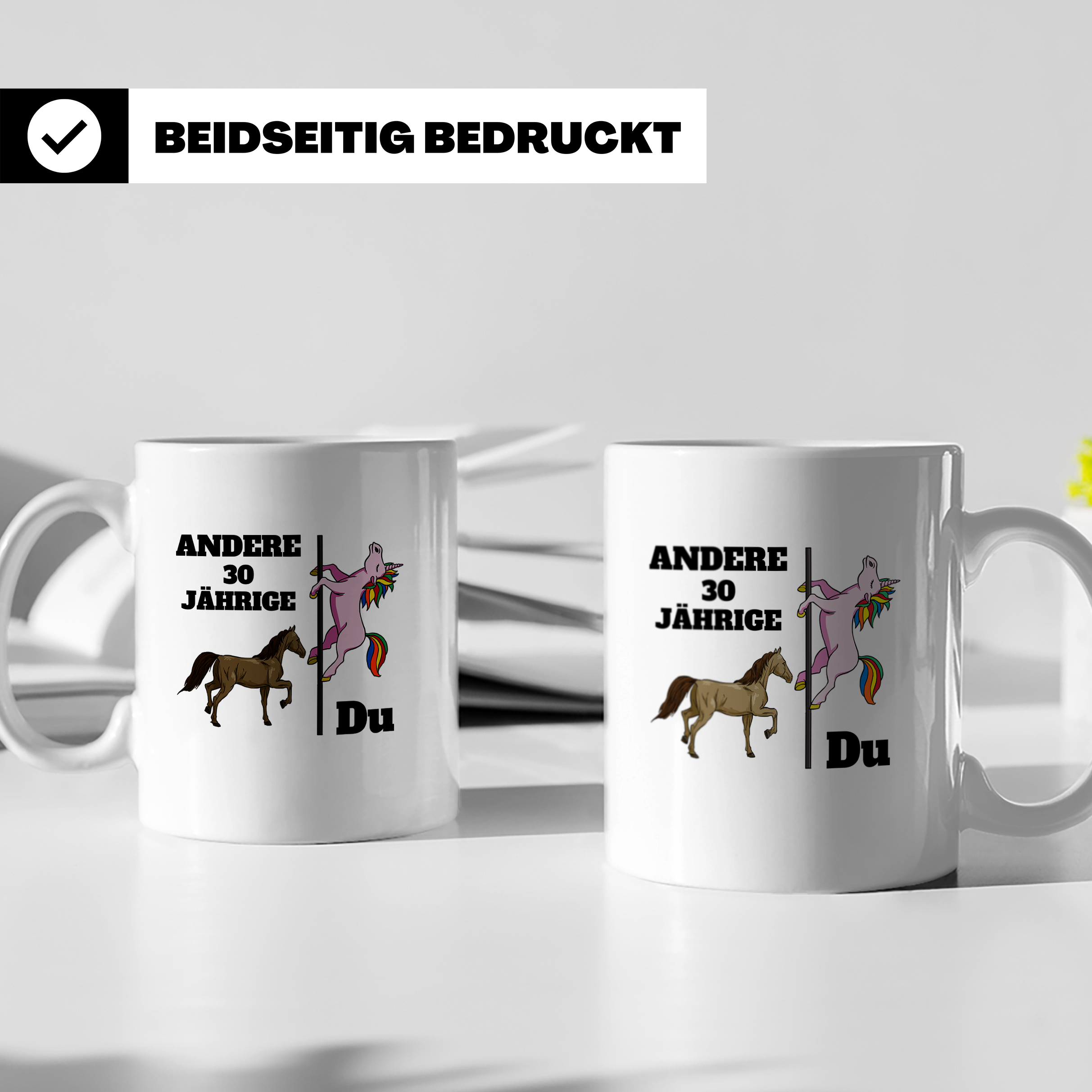 30. Geburtstag Tasse Einhorn Pole Dance, Lustig Spruch Ander – Weiß [farbe:weiß]