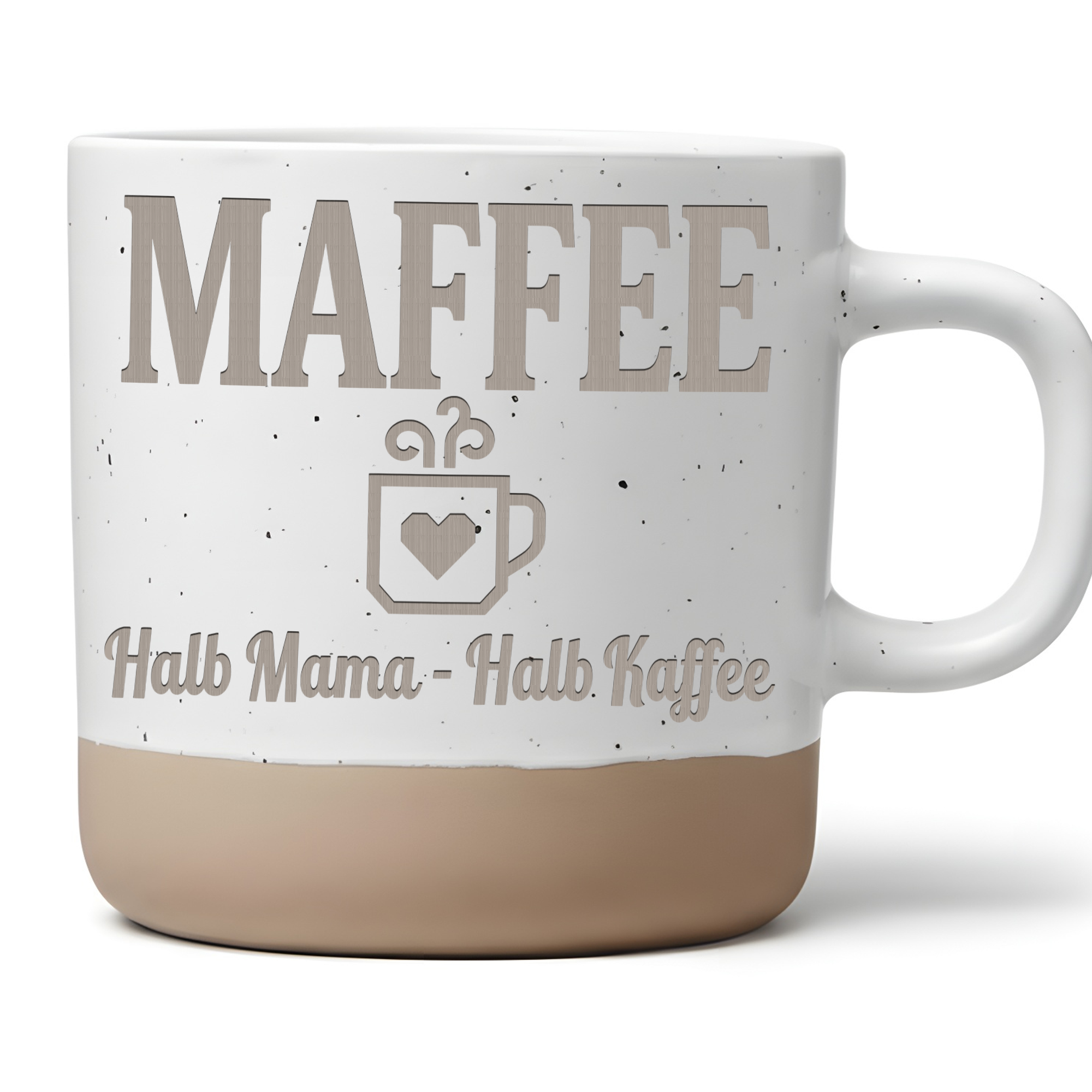 Maffee Tasse Halb Mama Halb Kaffee Geschenk für Mama Kaffeebecher Mutt – Bild 1