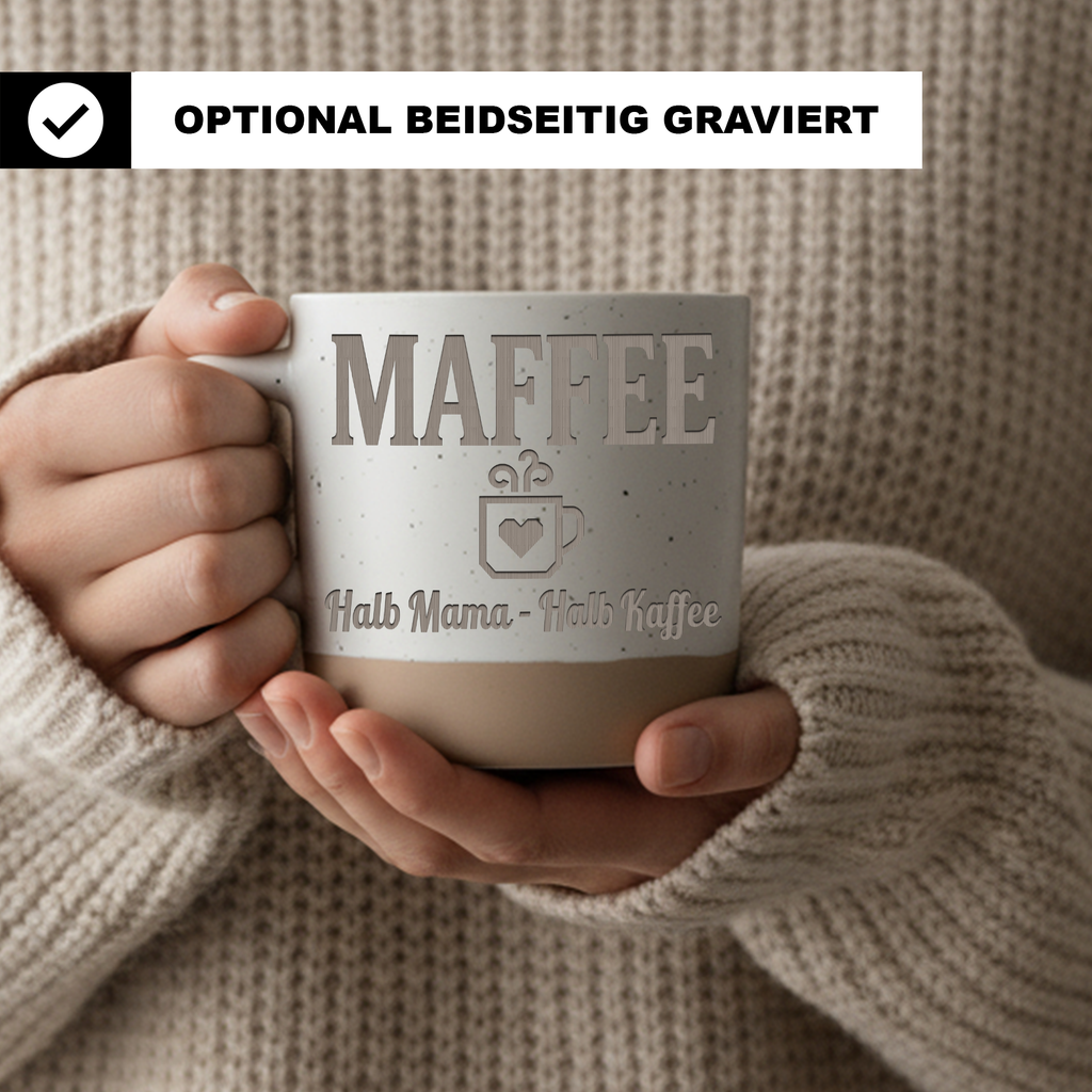 Maffee Tasse Halb Mama Halb Kaffee Geschenk für Mama Kaffeebecher Mutt – Bild 2
