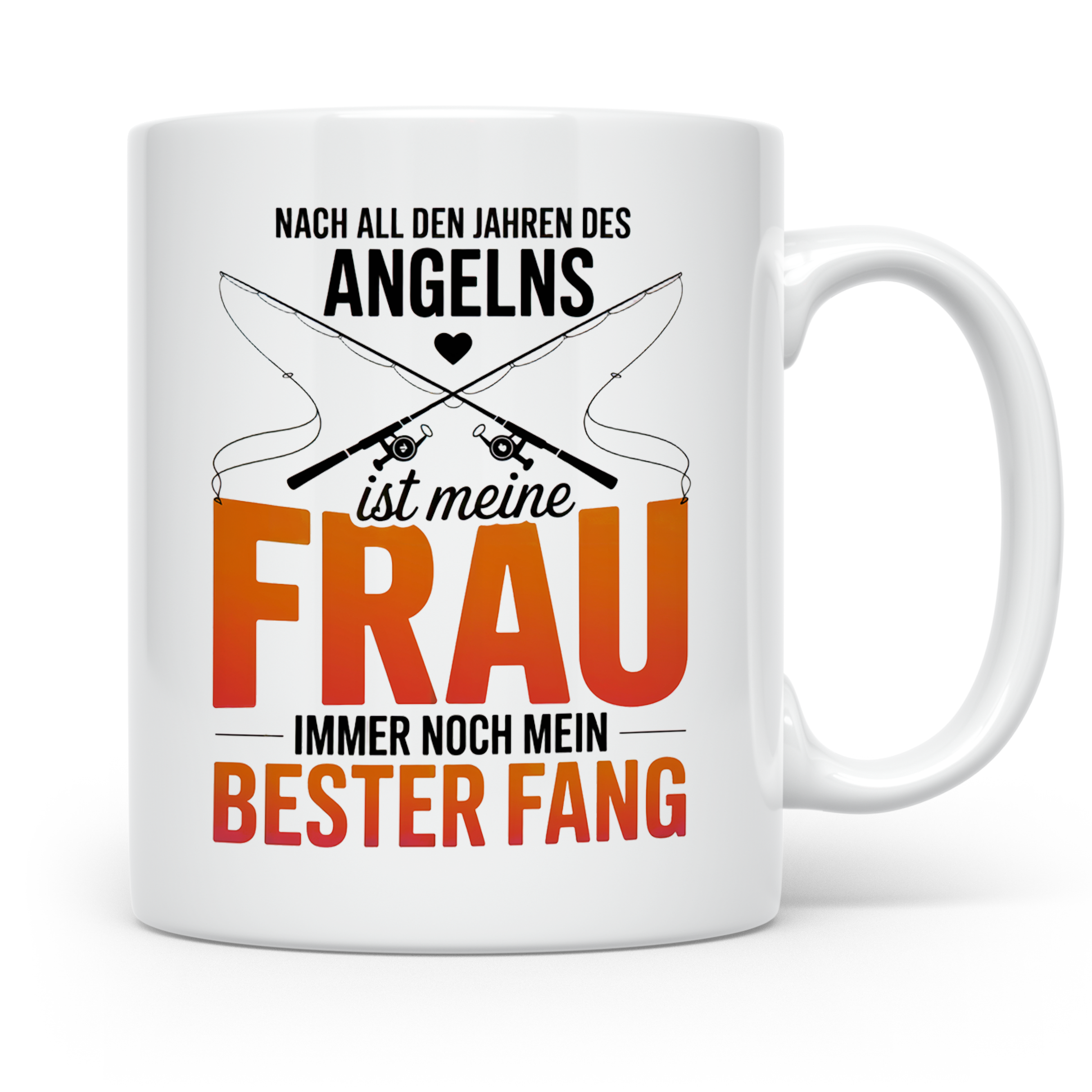 Angler Frau Kaffeetasse - Bester Fang Geschenkidee für Ehemann, Angel Sprüche Becher zum Geburtstag Vatertag, Partnerlook Tassen Set