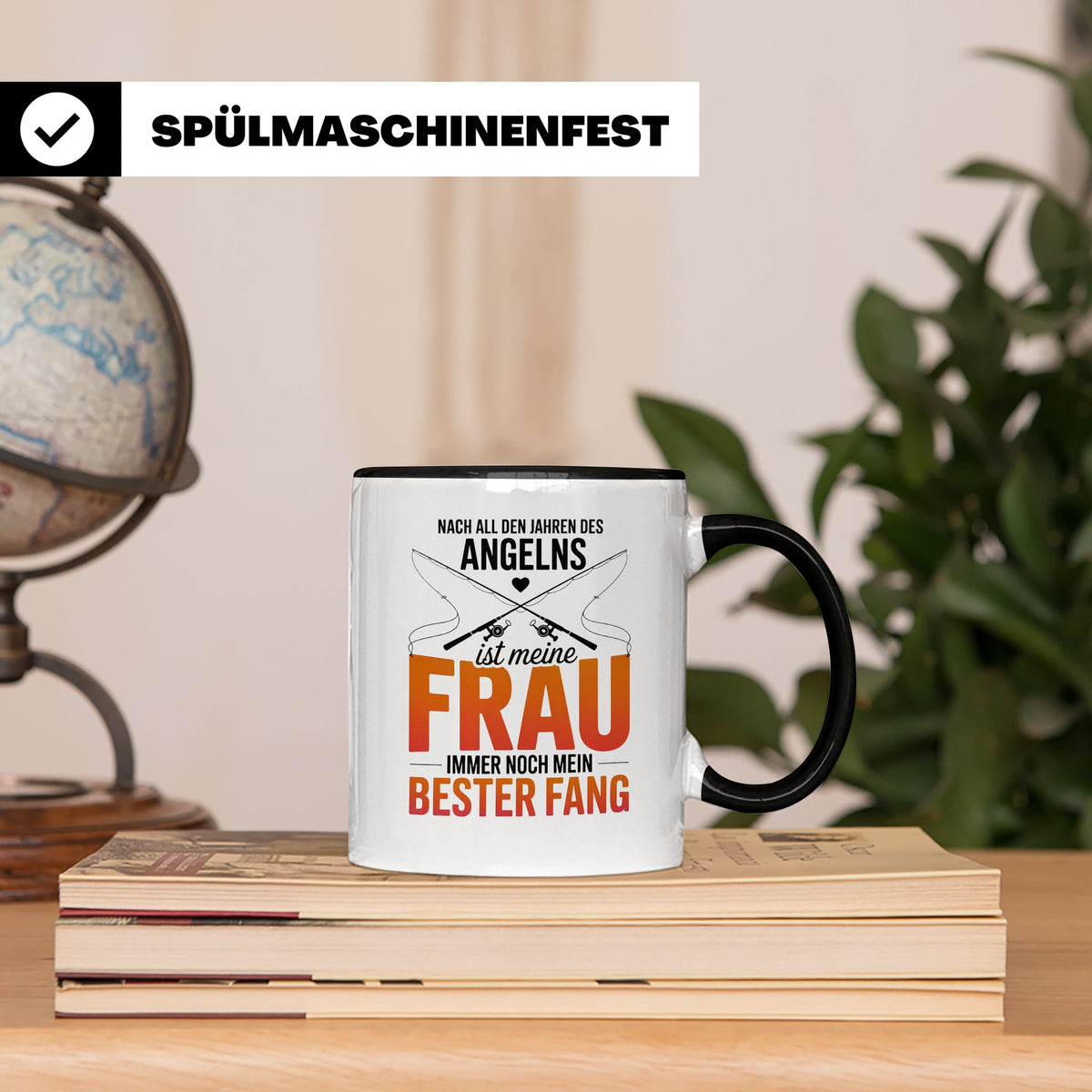 Angler Frau Kaffeetasse - Bester Fang Geschenkidee für Ehemann, Angel Sprüche Becher zum Geburtstag Vatertag, Partnerlook Tassen Set