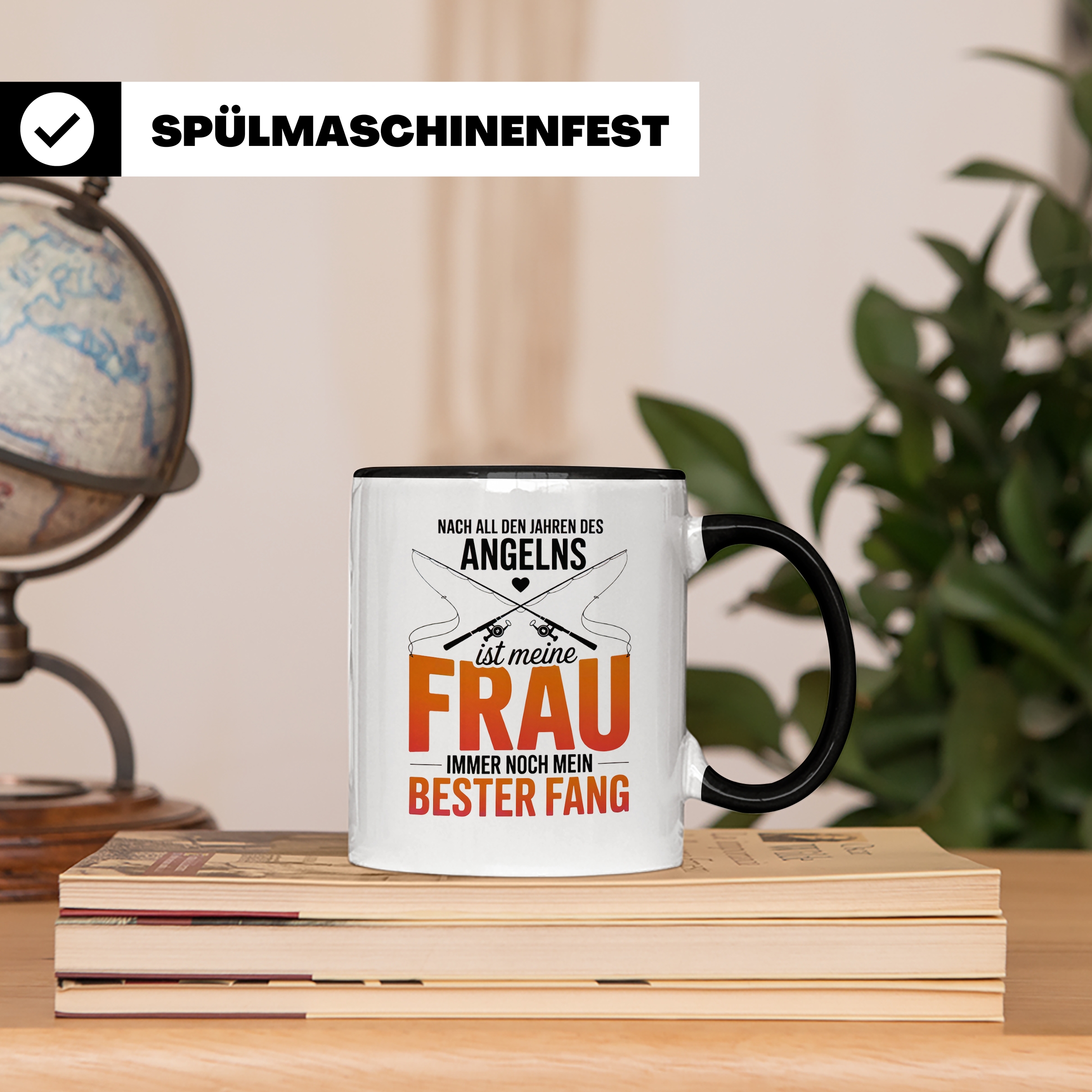 Angler Frau Kaffeetasse - Bester Fang Geschenkidee für Ehemann, Angel Sprüche Becher zum Geburtstag Vatertag, Partnerlook Tassen Set