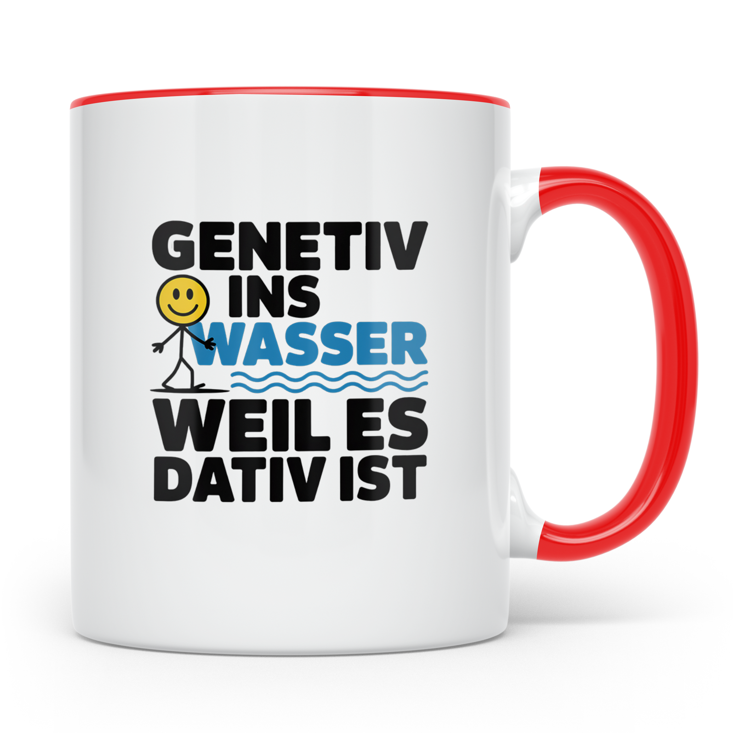 Genetiv ins Wasser weil es Dativ ist Tasse | Lustiger Gramma – Rot [farbe:rot]