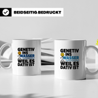 Genetiv ins Wasser weil es Dativ ist Tasse | Lustiger Gramma – Weiß [farbe:weiß]
