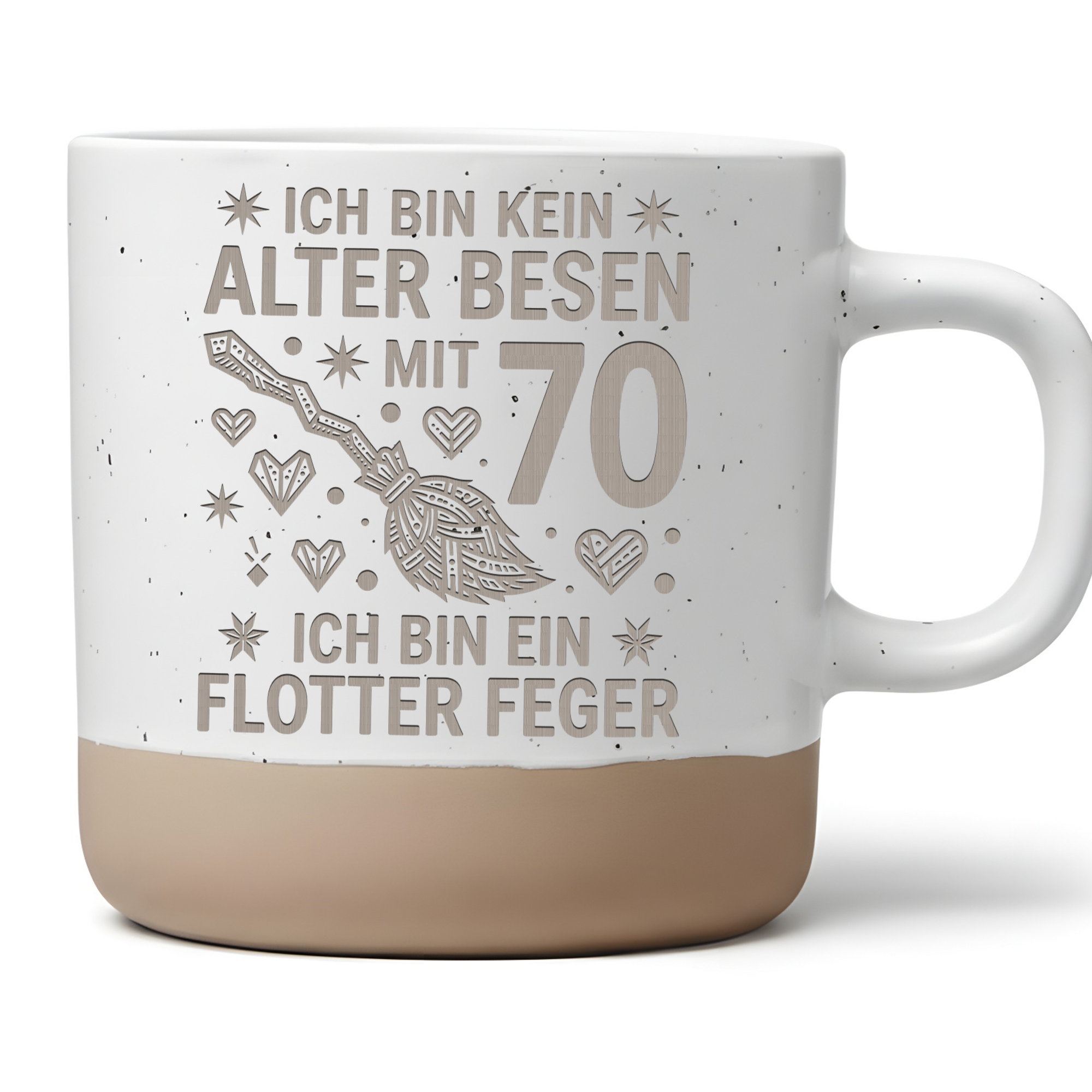 Lustige 70 Geburtstag Tasse Ich bin kein alter Besen Geschenk Frauen K – Bild 1