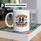 Lackierer Tasse mit Spruch Zwei mal dünn besser als einmal d – Weiß [farbe:weiß]